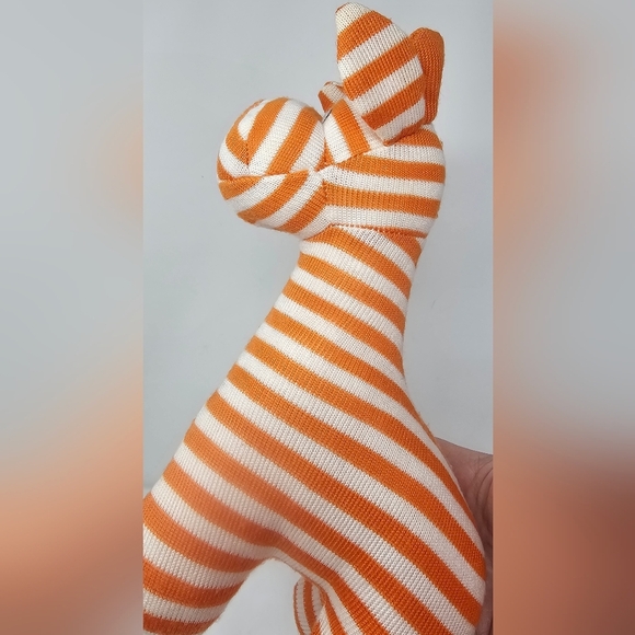 Jellycat Striped Orange White Geoffery Giraffe Soft Baby Chime Rattle Toy 9 in - Picture 3 of 13